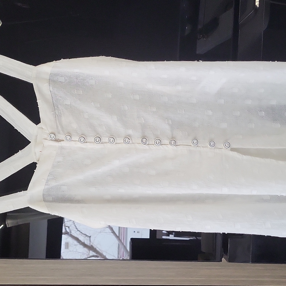 White", Gauze texture", Tank Style sheer dress/cover up" By "Anthropologie" ๐ค - Picture 17 of 17